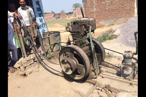 Image depicting a diesel generator used by a shopkeeper in Uttar Pradesh due to poor grid connectivity